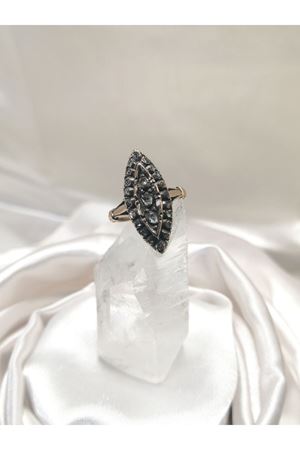 Antika El İşi Elmaslı Klasik Mekik Yüzük