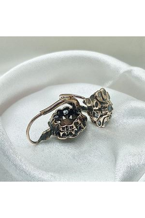 Antika El İşi Askılı Yaylı Gül Küpe 