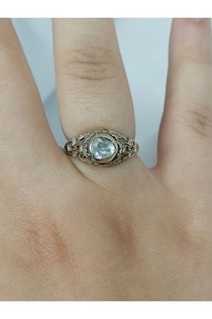 Antika El İşi Kazayağı Elmas Pırlanta Yüzük