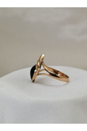 Antika El İşi Minimal Oltu Taşı Yüzük