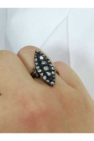 Antika El İşi Özel Tasarım Elmas Mekik Yüzük