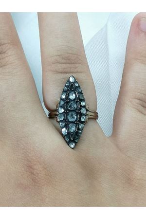 Antika El İşi Özel Tasarım Elmas Mekik Yüzük