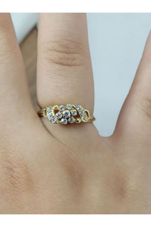 Antika El İşi Özel Tasarım Pırlanta Taşlı Çiçek Modeli Yüzük