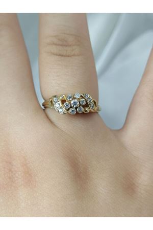 Antika El İşi Özel Tasarım Pırlanta Taşlı Çiçek Modeli Yüzük