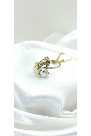 Antika El İşi Yüzük İncili Pırlanta Taşlı Sarmaşık Modeli