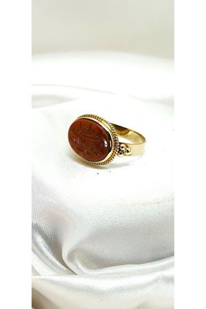 Antika Elişi Akik Mühür Yüzüğü