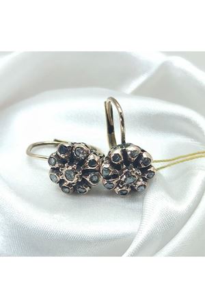 Antika Elişi Askılı Yaylı Gül Küpe 