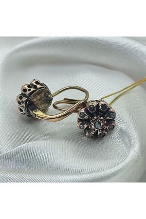 Antika Elişi Askılı Yaylı Gül Küpe 