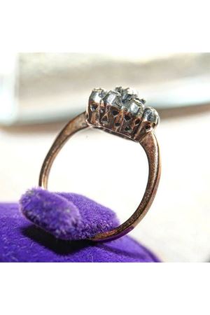 Antika Elmas Çiçek Yüzük