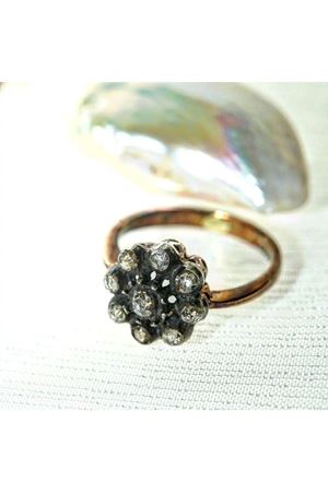 Antika Elmas Çiçek Yüzük