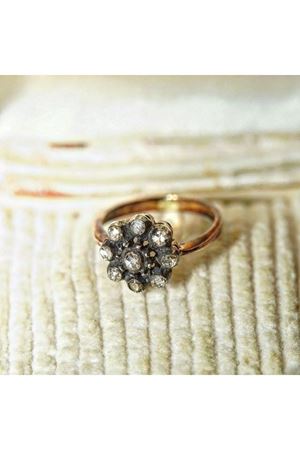 Antika Elmas Çiçek Yüzük