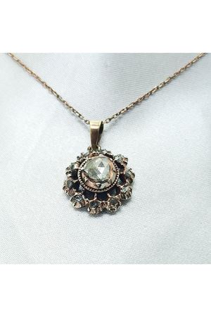 Antika Elmas Gül Modeli Kolye
