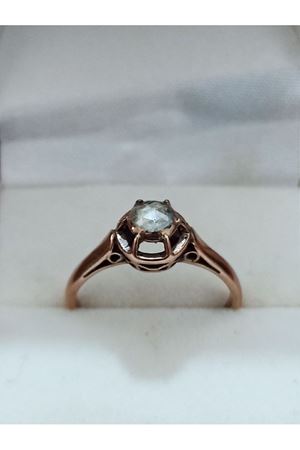 Antika Elmas Taşlı Pilsa Tektaş Yüzük