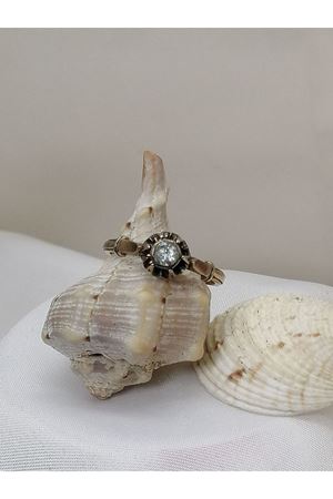 Antika Elmas Taşlı Pilsa Büyük Tektaş Yüzük