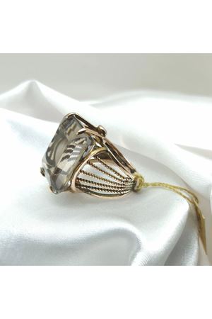 Antika Elişi Dumanlı Topaz Taşlı Yüzük