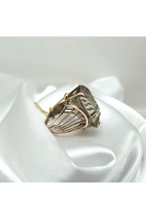 Antika Elişi Dumanlı Topaz Taşlı Yüzük