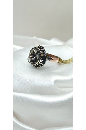 Antika Ay Yıldız Elmas yüzük