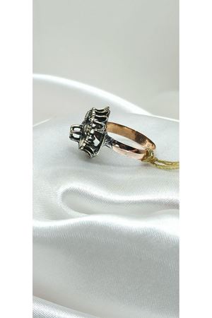 Antika Ay Yıldız Elmas yüzük