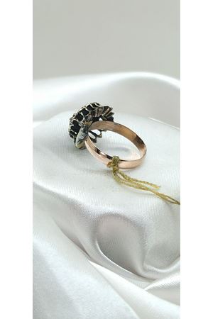 Antika Ay Yıldız Elmas yüzük