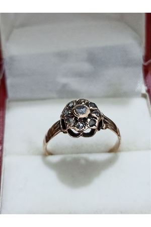 Antika Elmas Taşlı Gül Yüzük-1