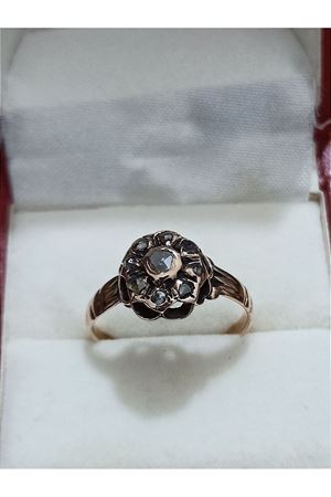Antika Elmas Taşlı Gül Yüzük-1