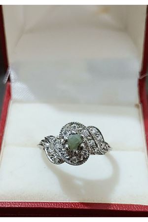 Vintage Zümrütlü salyangoz yüzük