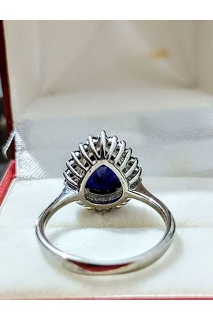 Vintage tasarım Platin Modeli anturaj Safir Yüzük