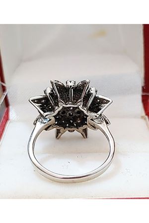 Vintage Tasarım Platin Modeli Pusula Gülü Yakut Taşlı Pırlanta Yüzük