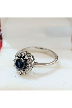 Platin Modeli Vintage Tasarım  Safir Yüzük