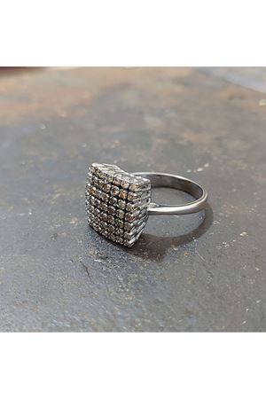 Vintage Tasarım Kare Temalı Platin Modeli Pırlanta Yüzük