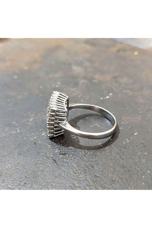 Vintage Tasarım Kare Temalı Platin Modeli Pırlanta Yüzük