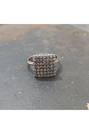 Vintage Tasarım Kare Temalı Platin Modeli Pırlanta Yüzük