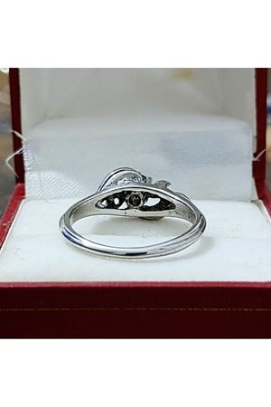 Vintage Tasarım Platin Modeli Safir Pırlanta Yüzük