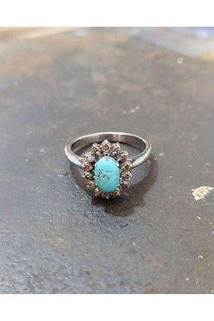 İkinci El  Firuze Anturaj Pırlantalı Yüzük