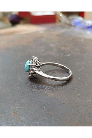 İkinci El  Firuze Anturaj Pırlantalı Yüzük