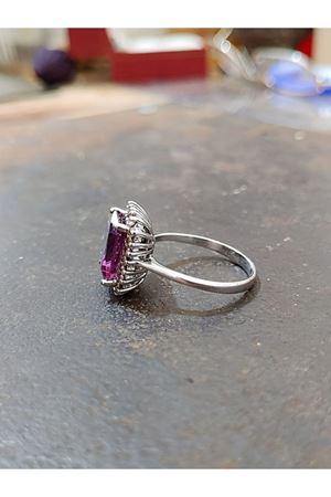 Vintage Tasarım Anturaj Pırlanta Taşlı Ametist Yüzük