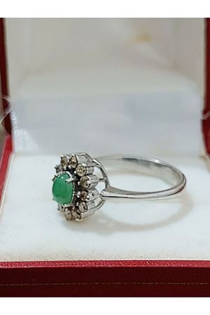 Vintage Tasarım Platin Modeli Zümrüt Taşlı Anturaj Pırlanta Yüzük 2