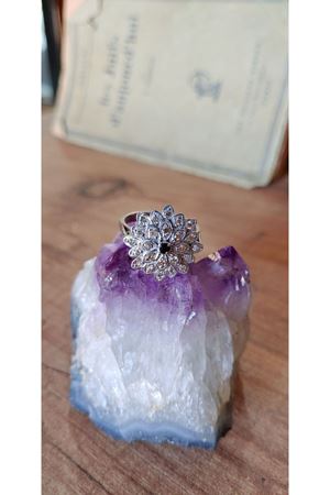 Vintage Tasarım Platin Modeli Yıldız Çiçeği Yüzük