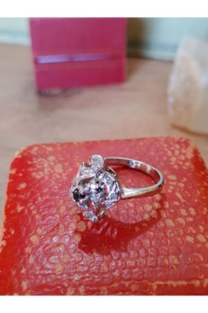 Vintage Tasarım Platin Modeli Pırlanta ve Safir Taşlı Kösem Yüzük