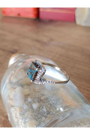 Vintage Tasarım Firuze Taşlı Anturaj Pırlanta Yüzük