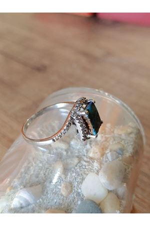 Vintage Tasarım Firuze Taşlı Anturaj Pırlanta Yüzük