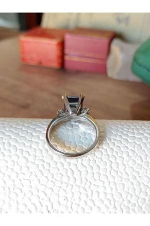 Vintage Tasarım Platin Modeli Safir Taşlı Pırlanta Yüzük 2