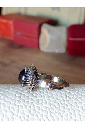 Vintage Tasarım Platin Modeli Safir Taşlı Pırlanta Anturaj Yüzük