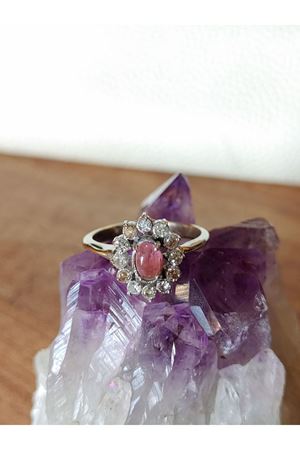 Vintage Tasarım Platin Modeli Safir Taşlı Anturaj Pırlanta Yüzük