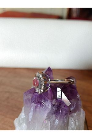 Vintage Tasarım Platin Modeli Safir Taşlı Anturaj Pırlanta Yüzük