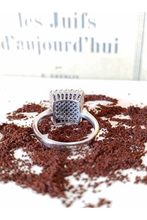 Vintage Tasarım Kare Temalı Platin Modeli Pırlanta Yüzük 1