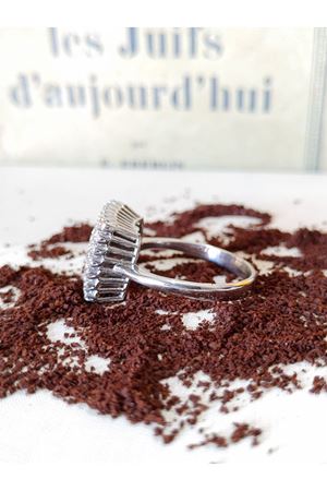 Vintage Tasarım Kare Temalı Platin Modeli Pırlanta Yüzük 1