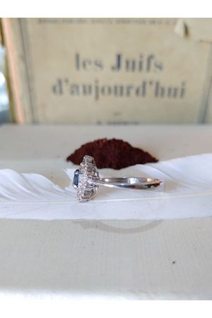 Vintage Tasarım Safir Taşlı Anturaj Modeli Damla Temalı Yüzük