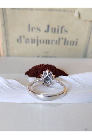 Vintage Tasarım Safir Taşlı Anturaj Modeli Damla Temalı Yüzük