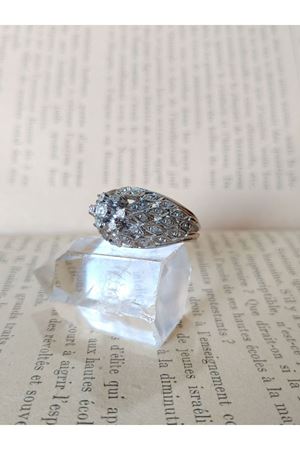 Vintage Tasarım  Platin Modeli Pırlanta Kazayağı Yüzük